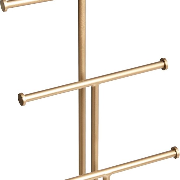 Four-Tier Jewelry Tree Stand - White/Brass - Picture 5 of 5